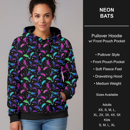 B297 - Preorder Neon Bats Pullover Hoodie (Closes 6/28. ETA early Sept.)