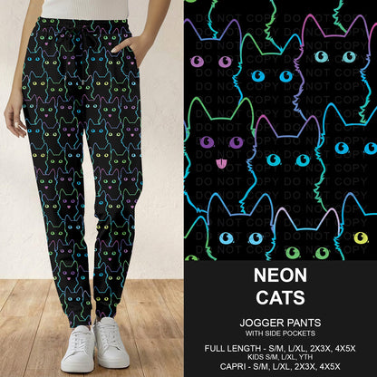 B297 - Preorder Neon Cats Joggers (Closes 6/28. ETA: early Sept.)