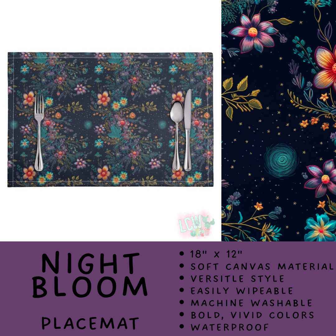 Batch #602 - Table Runners & Placemats - Closes 10/23 - ETA mid Dec - Night Bloom Placemat
