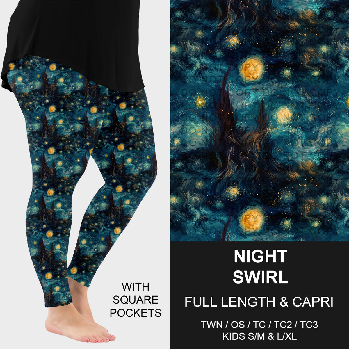 B318 - Preorder Night Swirl Leggings w/ Pockets (Closes 10/25. ETA: late Dec.)