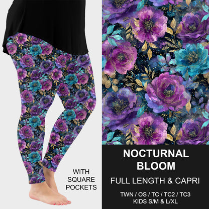 B319 - Preorder Nocturnal Bloom Leggings w/ Pockets (Closes 11/01. ETA: early Jan.)
