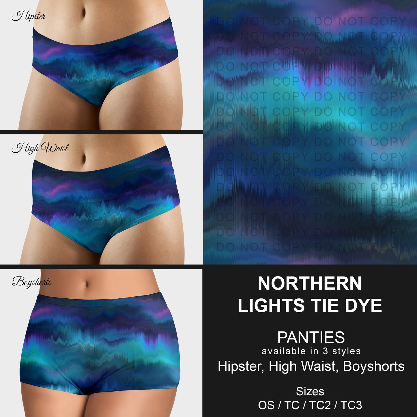 B306 - Preorder Northern Lights Tie Dye Panties (Closes 8/07. ETA mid October)