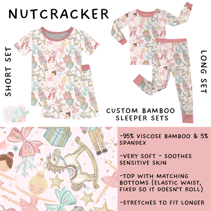 Ready to Ship - Nutcracker Bamboo Short 14 & Long Sleeper Set 8