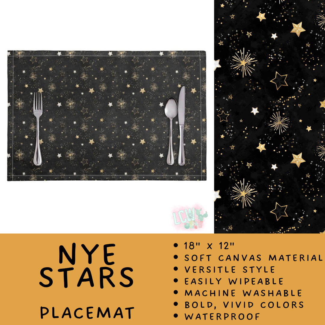 Batch #602 - Table Runners & Placemats - Closes 10/23 - ETA mid Dec - NYE Stars Placemat