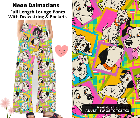 Preorder! Closes 3/3. ETA June. Neon Dalmatians Full Length Lounge Pants