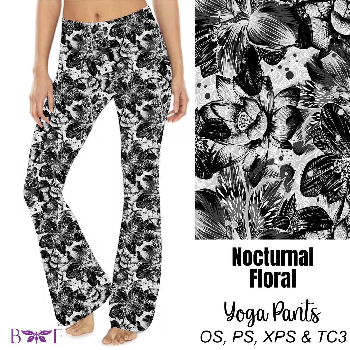 Nocturnal Floral yoga pants