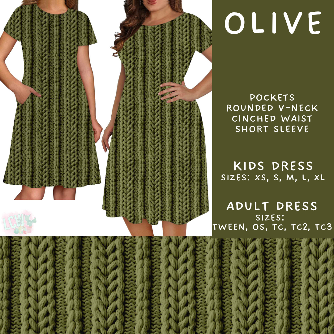 Batch #596 - Sweater Weather - Closes 10/9 - ETA early Dec - Olive Adult & Kids Dresses