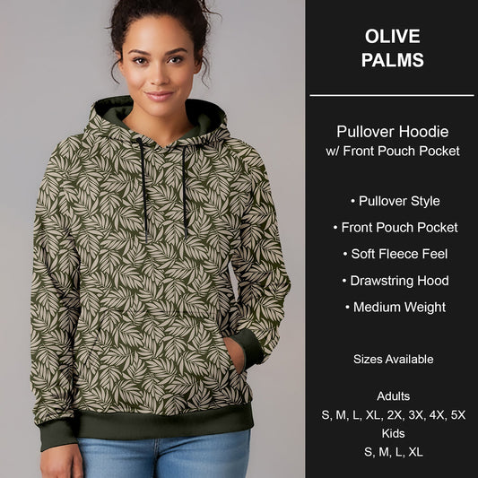 B266 - Preorder Olive palms Pullover Hoodie (Closes 12/17. ETA late Feb.)