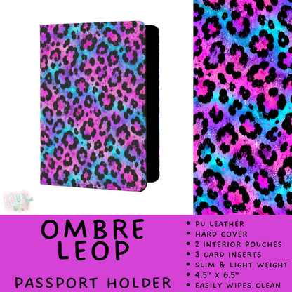 Batch #609 - Travel Collection 2 - Closes 11/6 - ETA early Jan - Ombre Leop Passport Holder