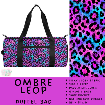 Batch #609 - Travel Collection 2 - Closes 11/6 - ETA early Jan - Ombre Leop Duffel Bag