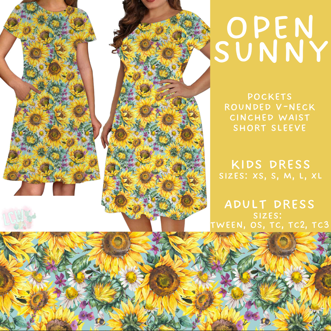 Batch #562 - Fun Run 25 - Closes 7/29 - ETA late Sept - Open Sunny Adult & Kids Dresses