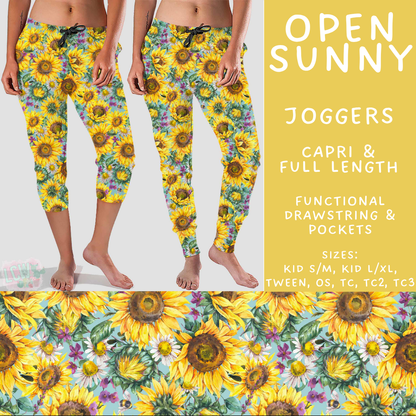 Batch #562 - Fun Run 25 - Closes 7/29 - ETA late Sept - Open Sunny Full and Capri Length Joggers