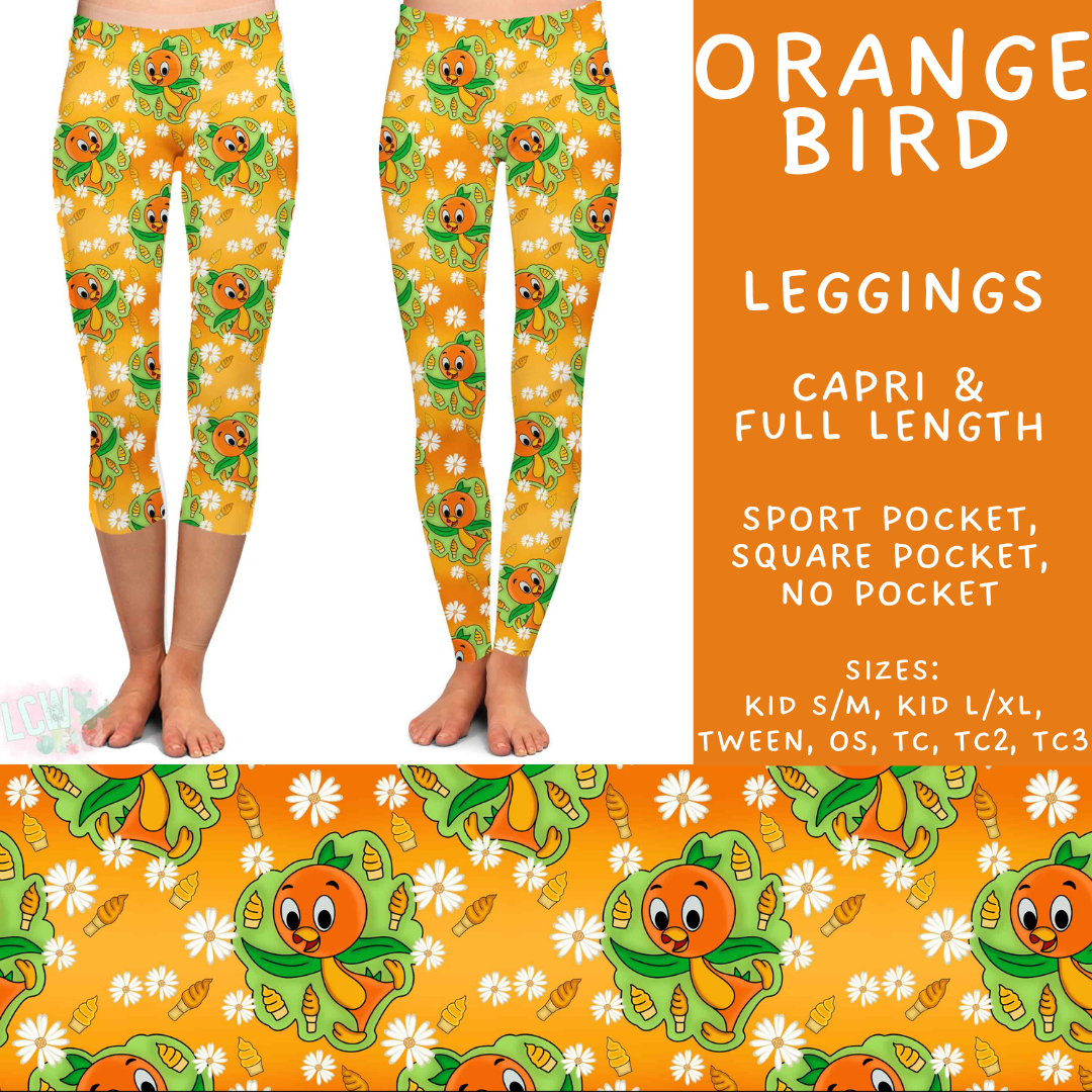 Batch #585 - Magical Faves 24 - Closes 9/14 - ETA mid Nov - Orange Bird Full and Capri Length Leggings