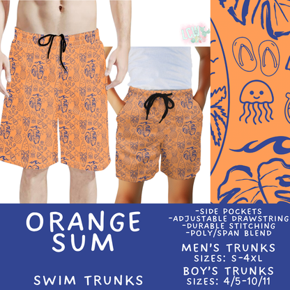 Batch #543 - Pool Party 2 - Closes 6/15 - ETA early/mid August - Orange Sum Boys' & Men's Swim Trunks