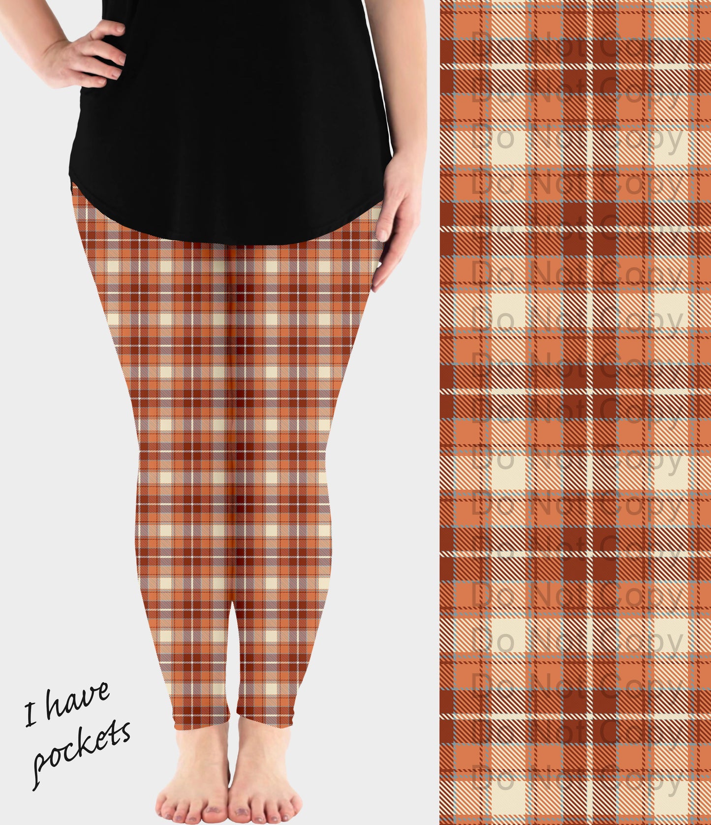 RTS - October Plaid Leggings w/ Pockets