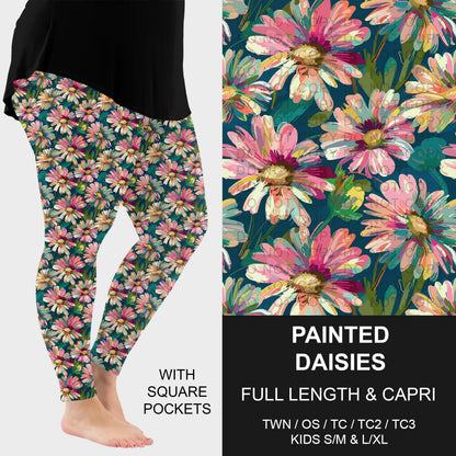 B309 - Preorder Painted Daisies Leggings w/ Pockets (Closes 8/23. ETA: late Oct.)