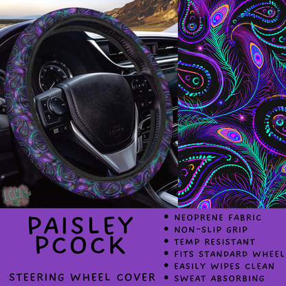 Batch #554 - Car Accessories 3 - Closes 7/10 - ETA early/mid Sept - Paisley PCock Steering Wheel Cover