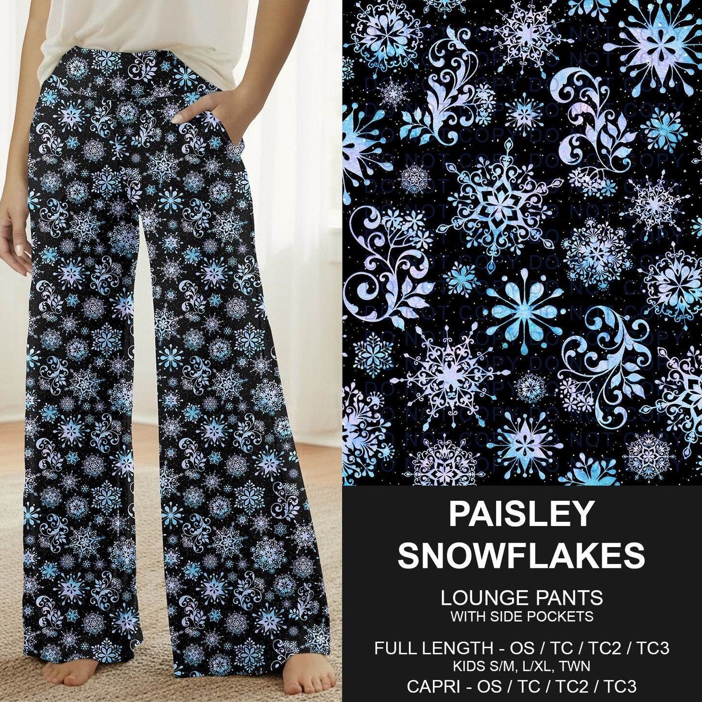 B312 - Preorder Paisley Snowflakes Lounge Pants (Closes 9/13. ETA: mid Nov.)