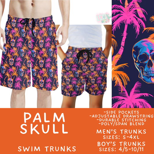 Batch #543 - Pool Party 2 - Closes 6/15 - ETA early/mid August - Palm Skull Boys' & Men's Swim Trunks