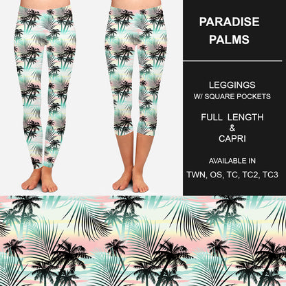 RTS - Paradise Palms Leggings w/ Pockets