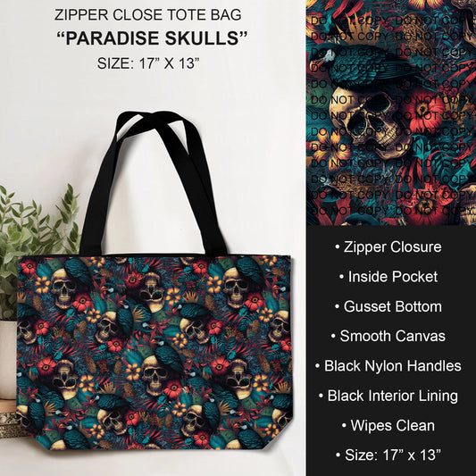 B232 - Preorder Paradise Skulls Tote Bag (Closes 6/04. ETA: late July)