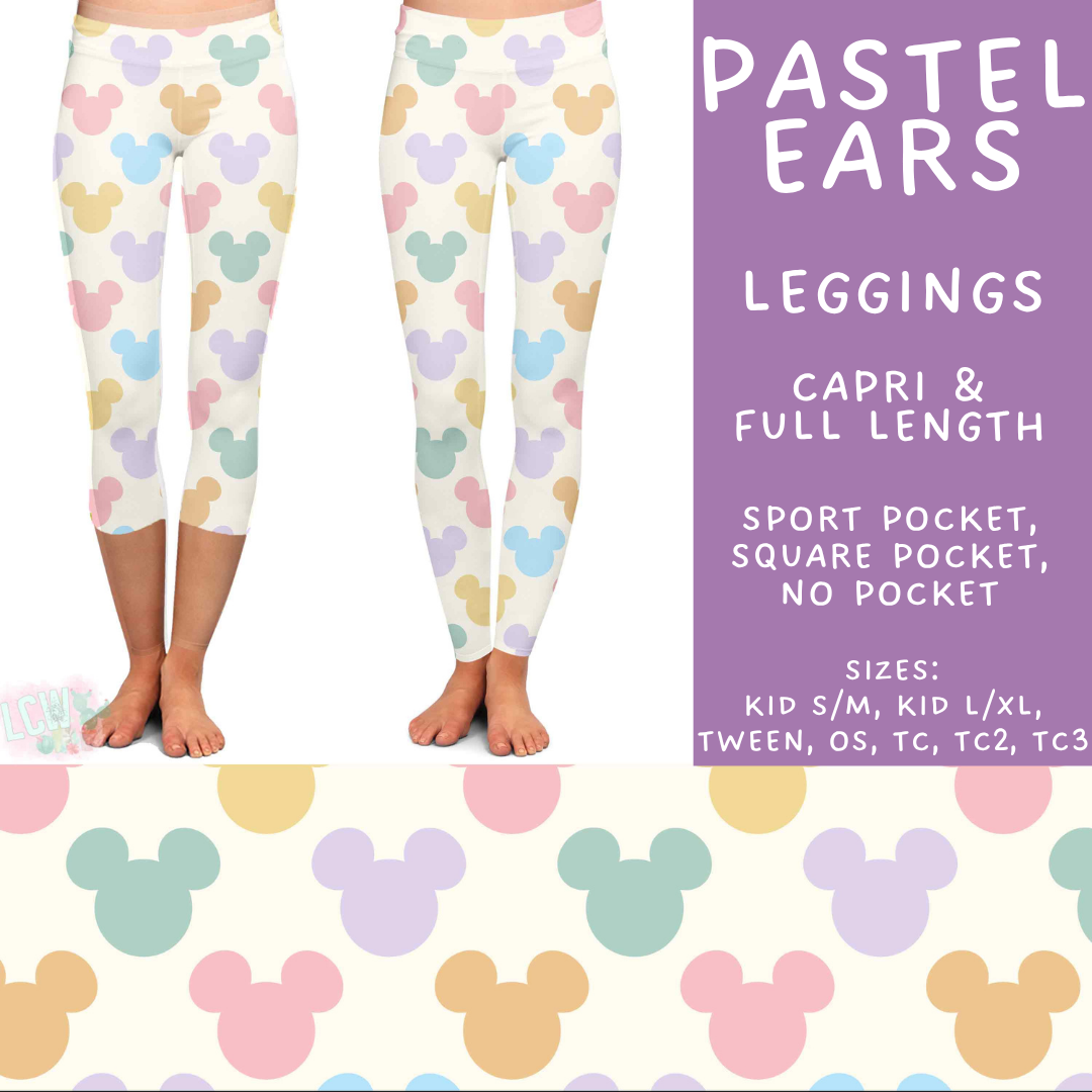 Batch #552 - Magical Faves 22 - Closes 7/6 - ETA early Sept - Pastel Ears Full and Capri Length Leggings