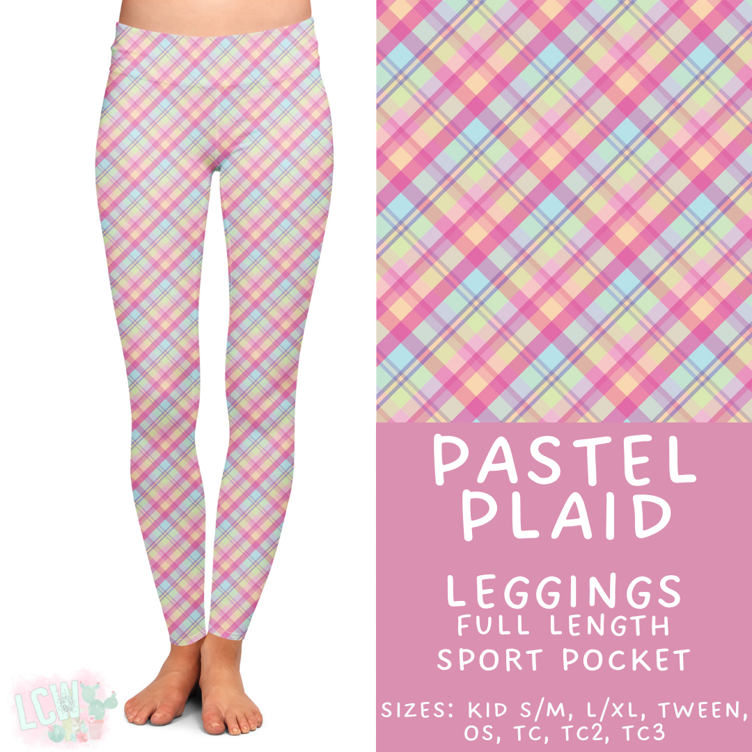 Batch #478 - Bunny Trail Collection - Closes 1/12 ETA - Early March - Pastel Plaid Full Length Leggings