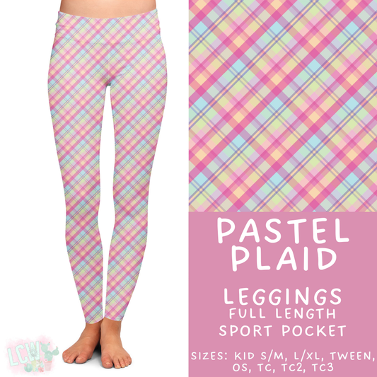 Batch #478 - Bunny Trail Collection - Closes 1/12 ETA - Early March - Pastel Plaid Full Length Leggings