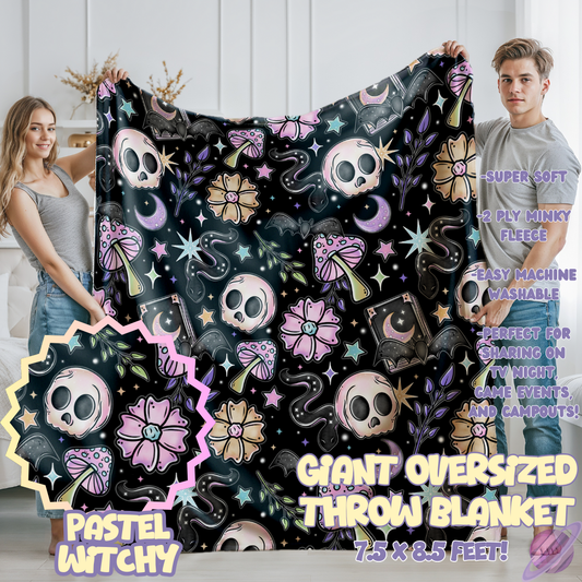 PASTEL WITCHY- GIANT SHAREABLE THROW BLANKETS ROUND 12-PREORDER CLOSING 3/2