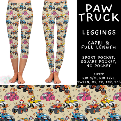 Batch #586 - Cool Characters 18 - Closes 9/16 - ETA mid Nov - Paw Truck Full and Capri Length Leggings