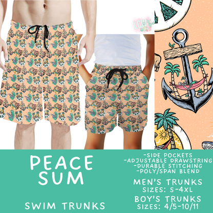 Batch #543 - Pool Party 2 - Closes 6/15 - ETA early/mid August - Peace Sum Boys' & Men's Swim Trunks