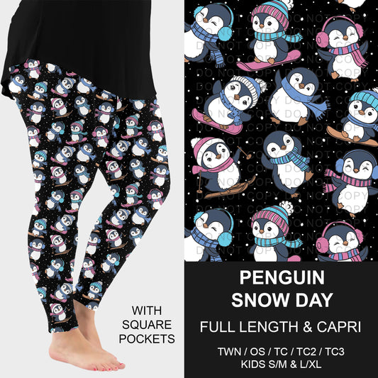 B317 - Preorder Penguin Snow Day Leggings w/ Pockets (Closes 10/18. ETA: late Dec.)