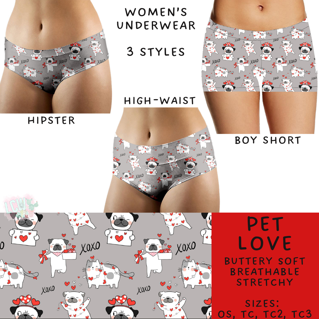 Batch #612 - Valentine's Matching Underwear - Closes 11/11 - ETA mid Jan - Pet Love Women's Underwear