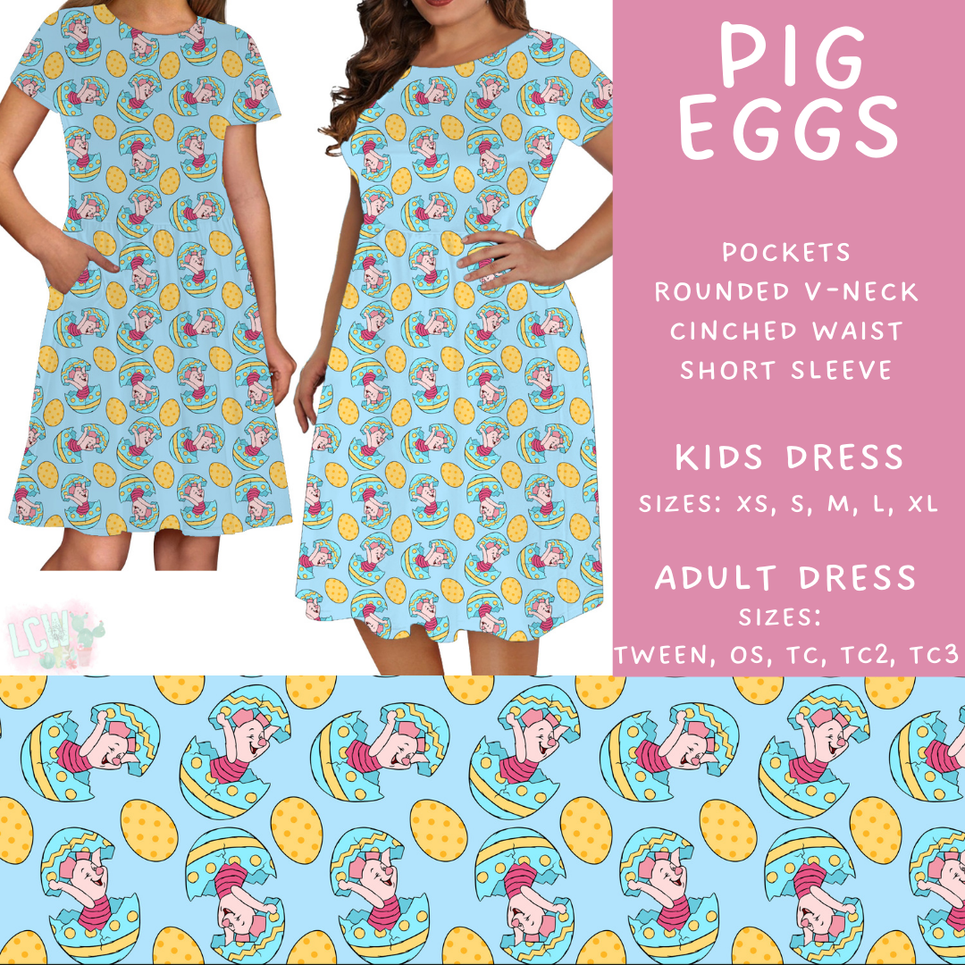Batch #477 - Magical Character Easter - Closes 1/12 ETA - Early March - Pig Eggs Adult & Kids Dresses