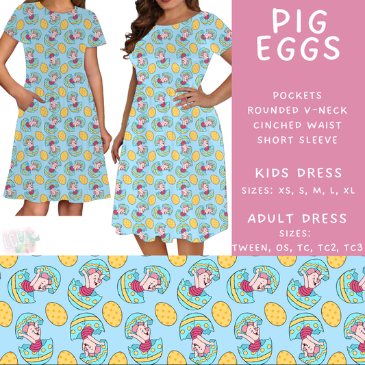 Batch #477 - Magical Character Easter - Closes 1/12 ETA - Early March - Pig Eggs Adult & Kids Dresses