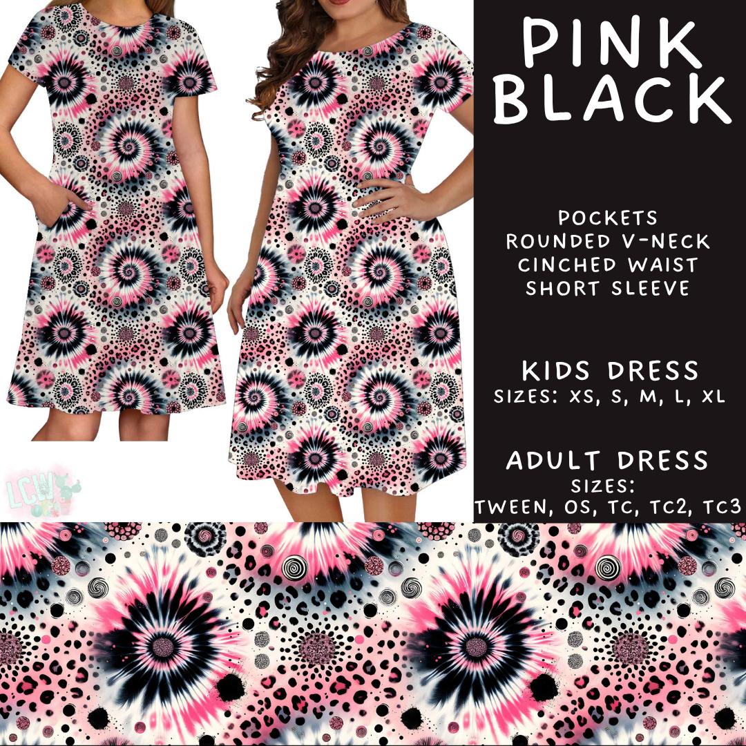 Batch #603 - September Request Run - Closes 10/26 - ETA mid/late Dec - Pink Black Adult & Kids Dresses