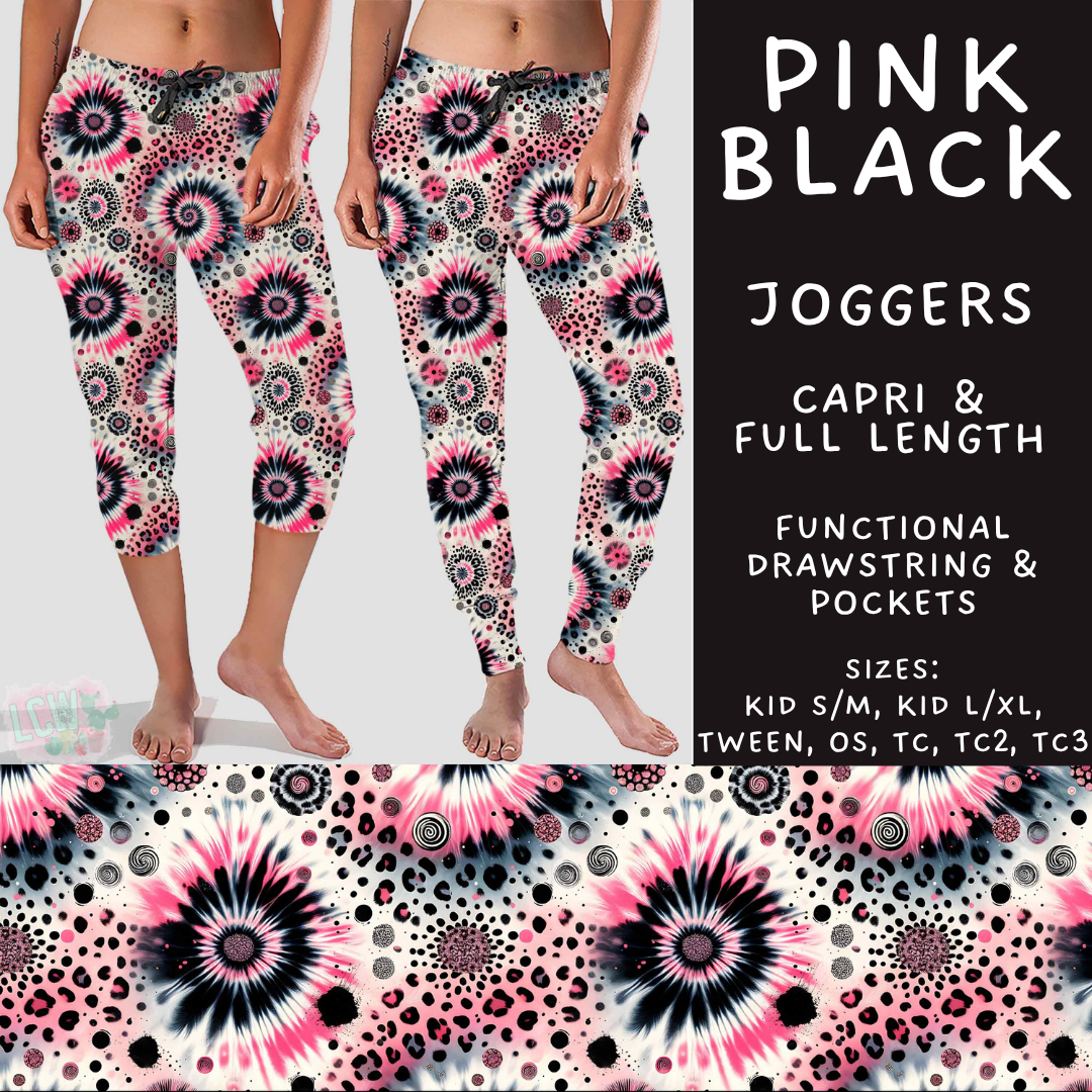Batch #603 - September Request Run - Closes 10/26 - ETA mid/late Dec - Pink Black Full and Capri Length Joggers