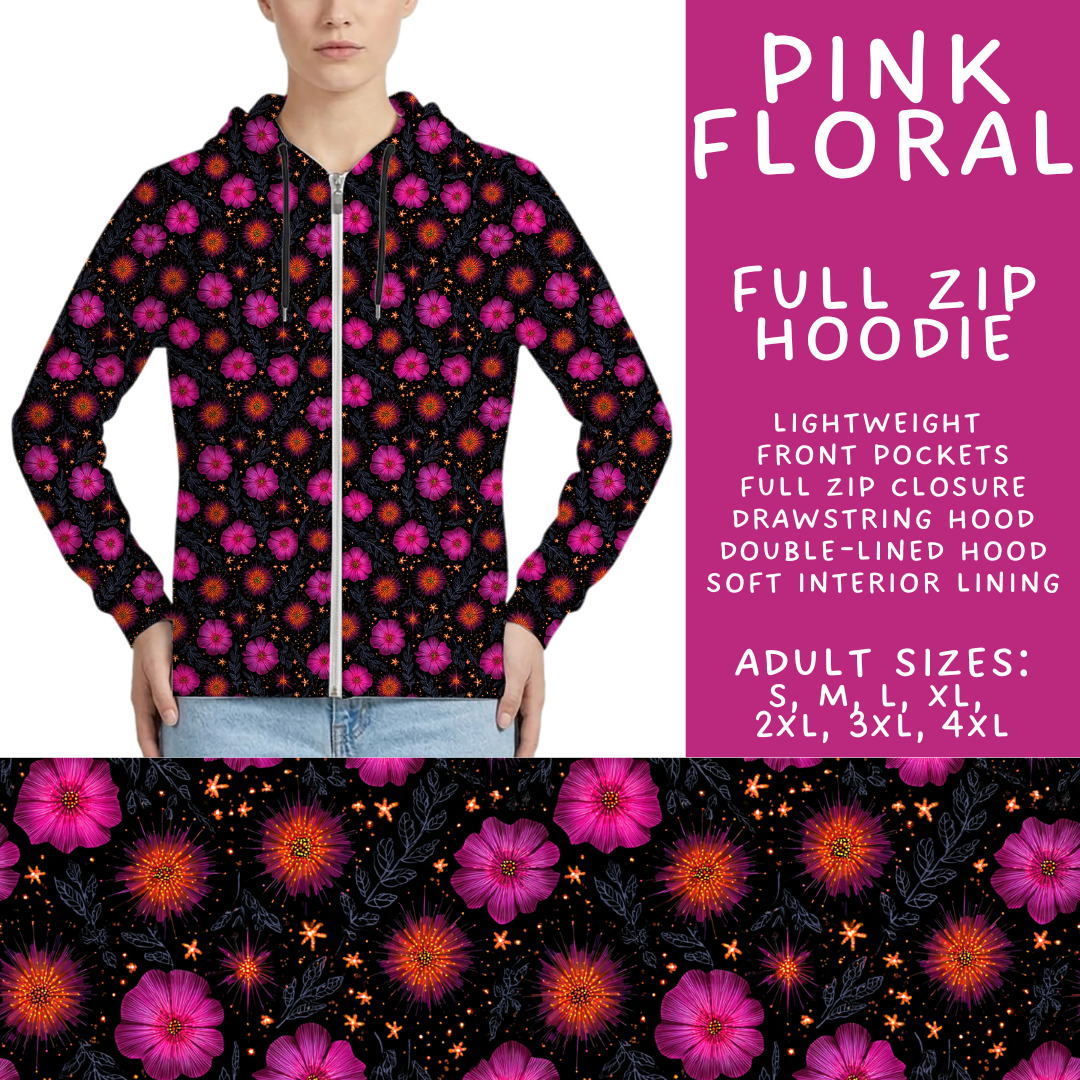 Batch #561 - June Request Run - Closes 7/27 - ETA late Sept - Pink Floral Full Zip Hoodie