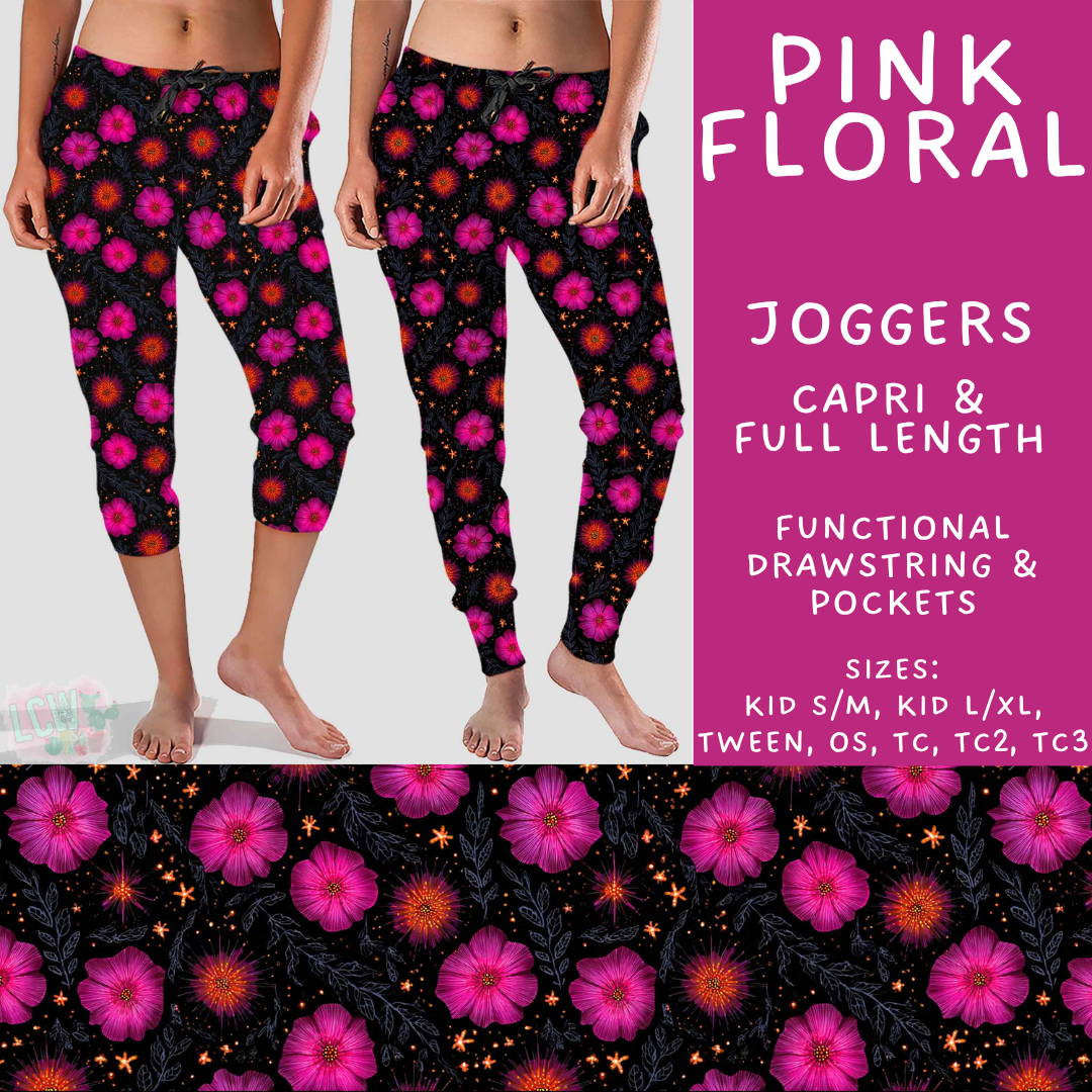 Batch #561 - June Request Run - Closes 7/27 - ETA late Sept - Pink Floral Full and Capri Length Joggers