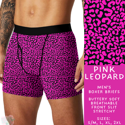 Batch #612 - Valentine's Matching Underwear - Closes 11/11 - ETA mid Jan - Pink Leopard Men's Boxer Briefs