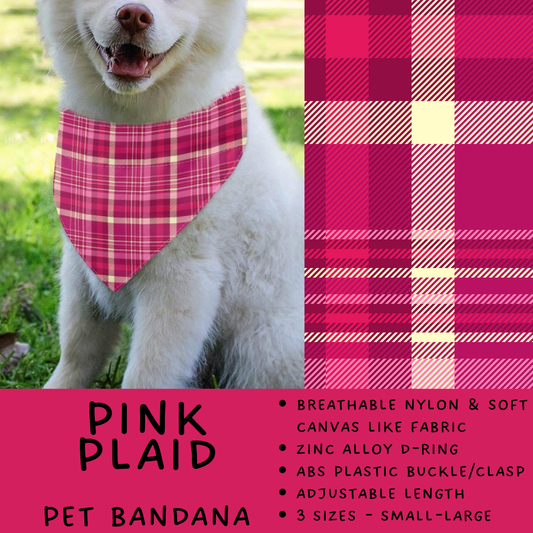 Batch #486 - Pet Gear Collection - Closes 2/6 - ETA early April - Pink Plaid Pet Collar Bandana