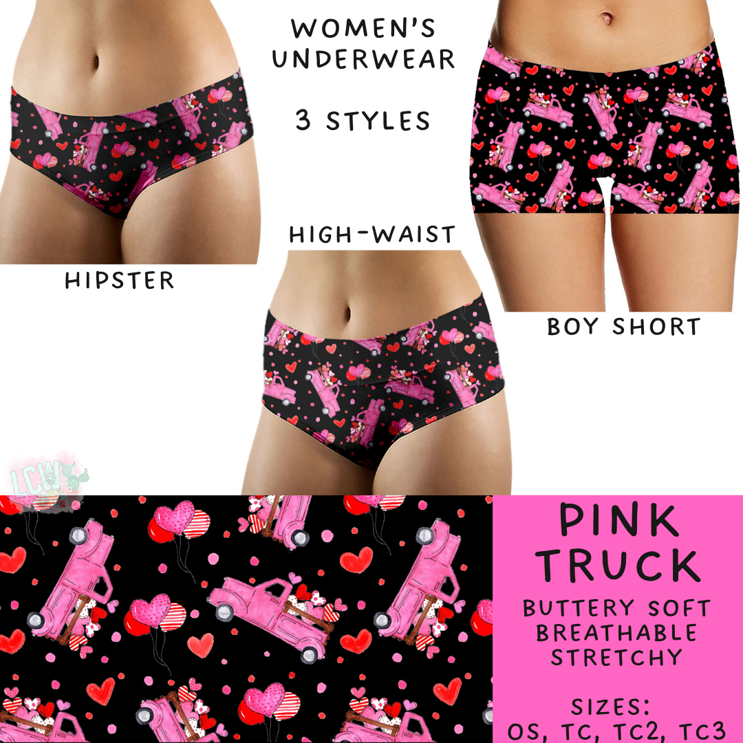 Batch #612 - Valentine's Matching Underwear - Closes 11/11 - ETA mid Jan - Pink Truck Women's Underwear