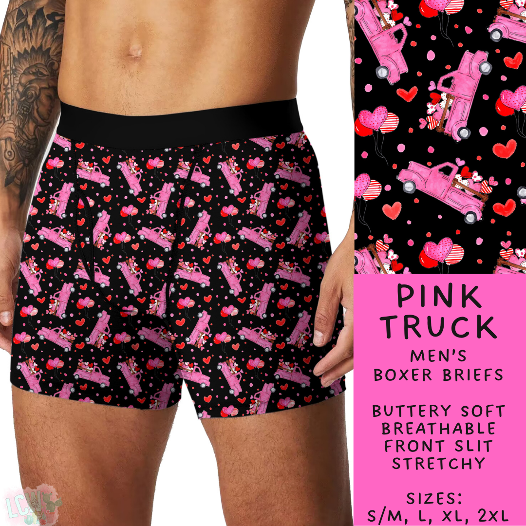 Batch #612 - Valentine's Matching Underwear - Closes 11/11 - ETA mid Jan - Pink Truck Men's Boxer Briefs