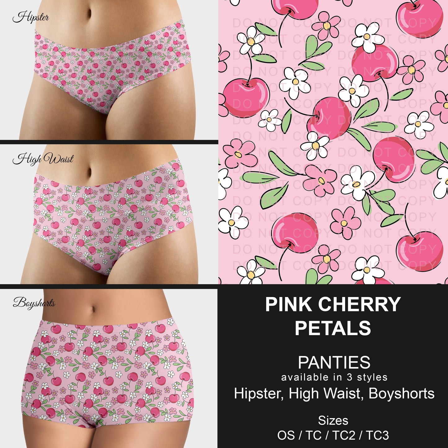 B306 - Preorder Pink Cherry Petals Panties (Closes 8/07. ETA mid October)