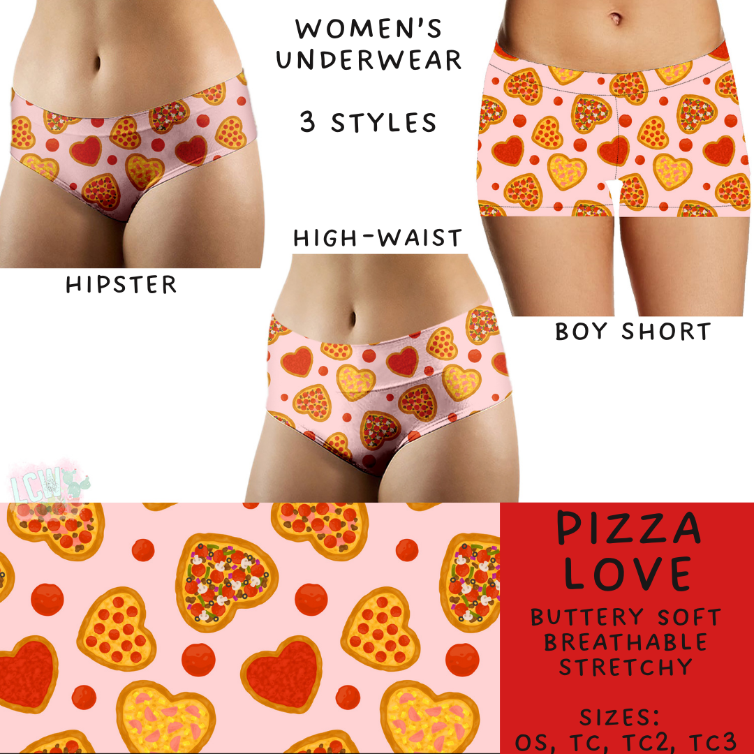 Batch #612 - Valentine's Matching Underwear - Closes 11/11 - ETA mid Jan - Pizza Love Women's Underwear