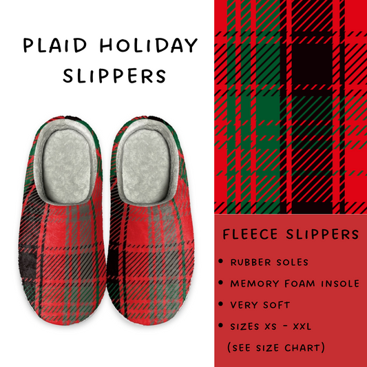 Batch #221 - Comfy Christmas Slippers - Closes 10/23 - ETA early Dec - Plaid Holiday Slippers