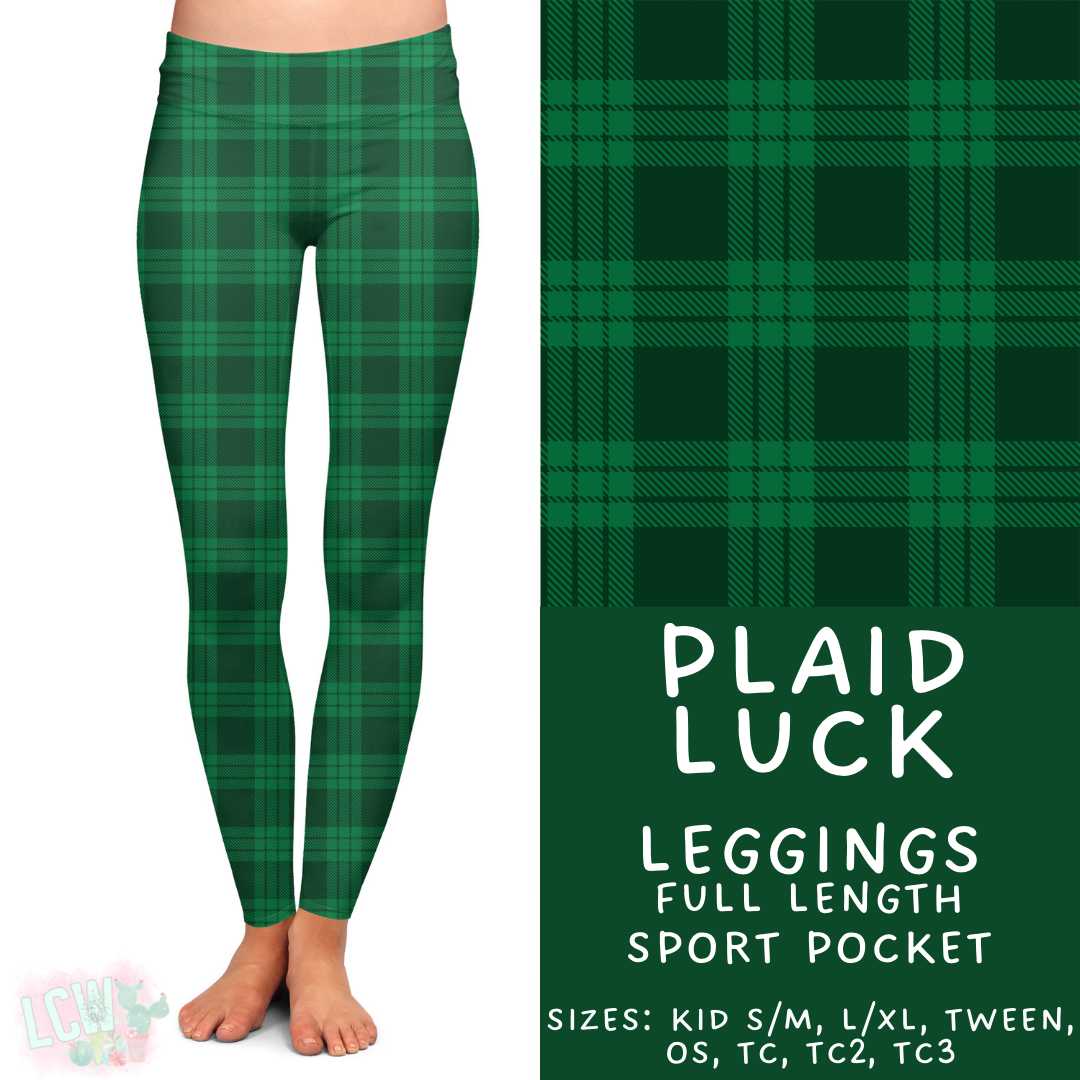 Batch #464 - Lucky Charm Collection - Closes 12/17 - ETA early Feb - Plaid Luck Full Length Leggings