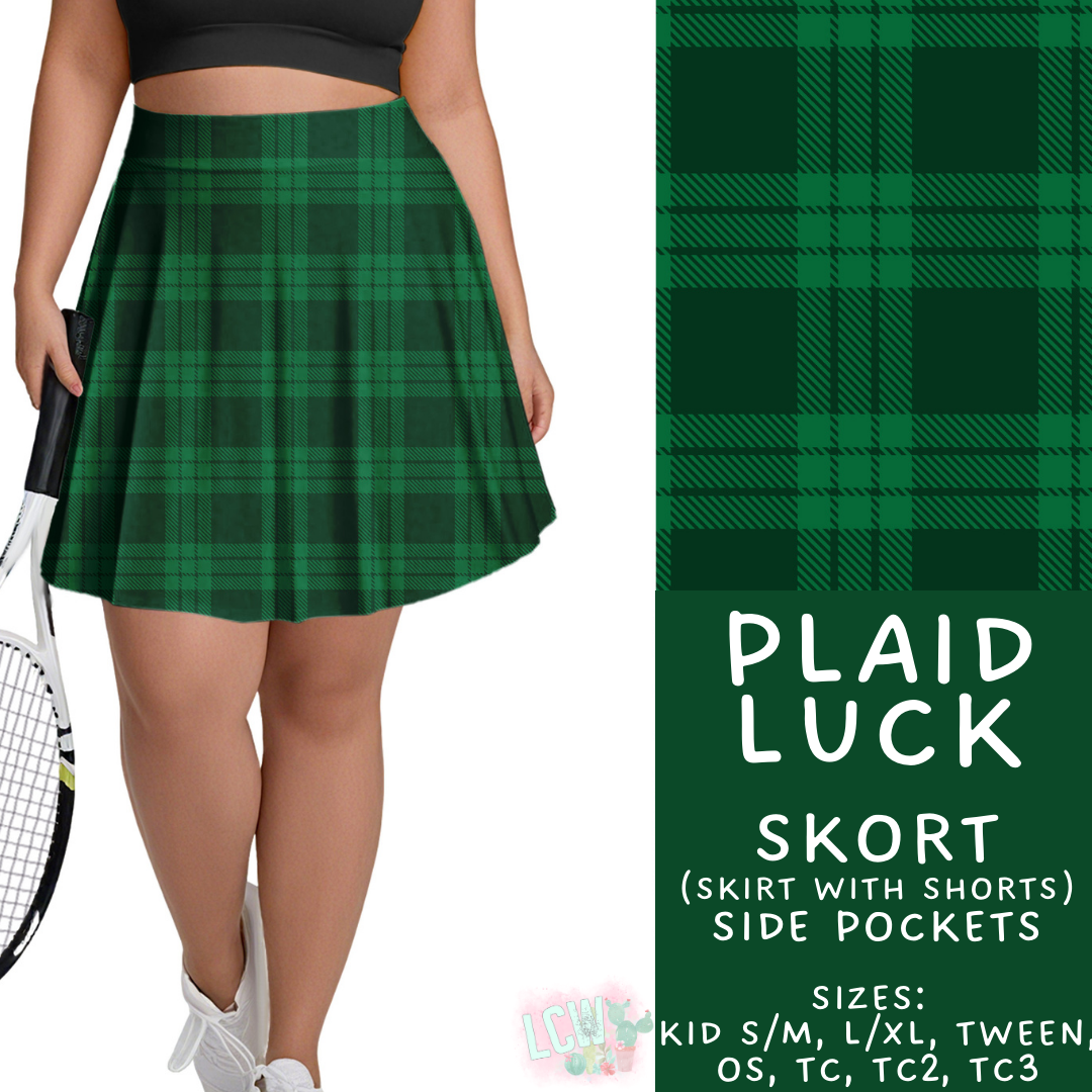 Batch #464 - Lucky Charm Collection - Closes 12/17 - ETA early Feb - Plaid Luck Skort