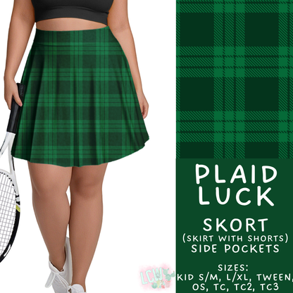 Batch #464 - Lucky Charm Collection - Closes 12/17 - ETA early Feb - Plaid Luck Skort