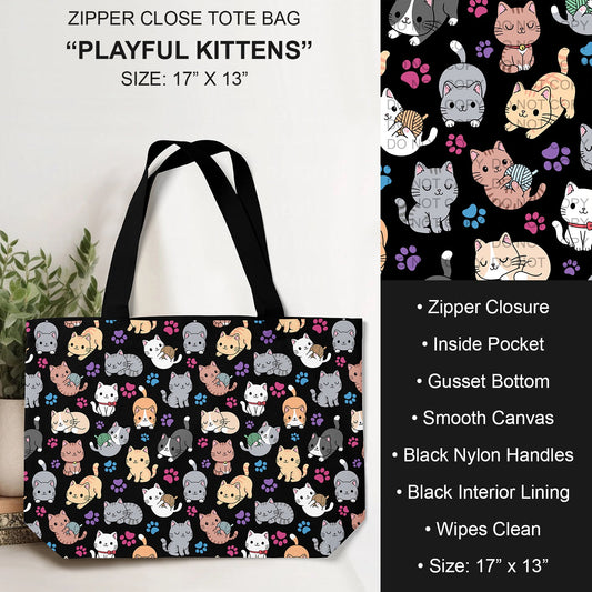B232 - Preorder Playful Kittens Tote Bag (Closes 6/04. ETA: late July)
